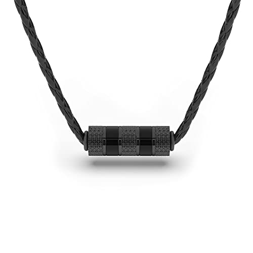 SERASAR Leather Necklace Men with Stainless Steel Pendant 50cm Black Cord Jewelry Box Genuine for Gothic Emo Devil Satan - Image 1