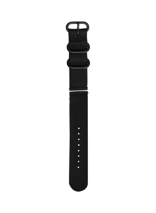 NIBEMINENT Replacement Soft Thickened Nylon Strap for Watch 24mm Black - Image 1