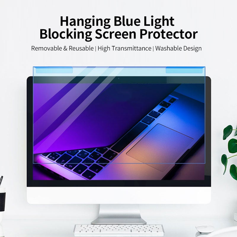 Blue Light Blocking Film 23-24" Removable & Reusable Screen Protector - High Transmittance Screen Film for Computer Monitor Users Prone to Eye Fatigue - Image 5