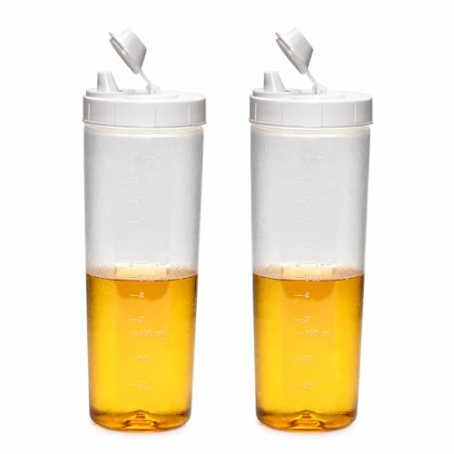 Bear Grips Plastic Oil Dispenser With Lid - 1 Liter, Pack Of 2, White - Image 1
