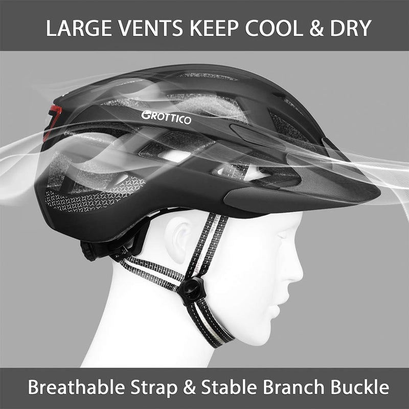 GROTTICO Adult-Men-Women Bike Helmet with Light - Mountain Road Bicycle Helmet with Replacement Pads & Detachable Visor - Image 5