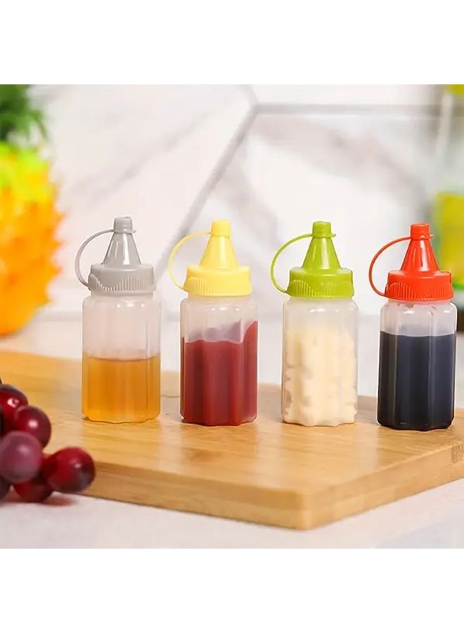 Plastic Squeeze Condiment Bottles 4 Pack BPA Free Ketchup Dispenser Assorted - Image 1