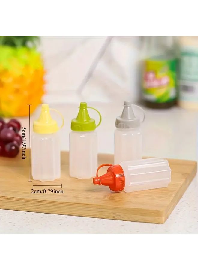 Plastic Squeeze Condiment Bottles 4 Pack BPA Free Ketchup Dispenser Assorted - Image 3
