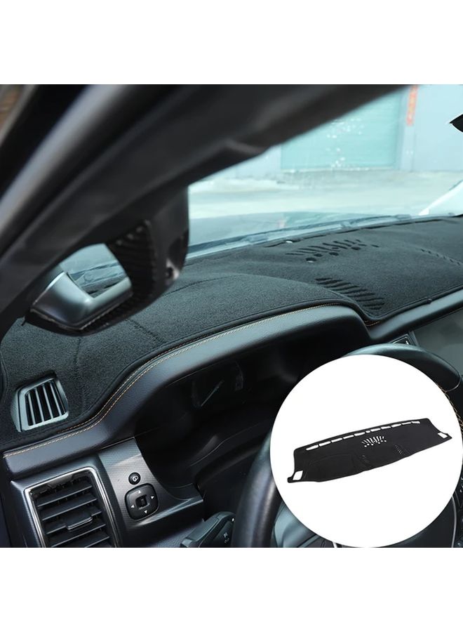 Black Polyamide Dashboard Sunshade Pad for Ford Ranger 2015 2021 LHD UV Protection - Image 1