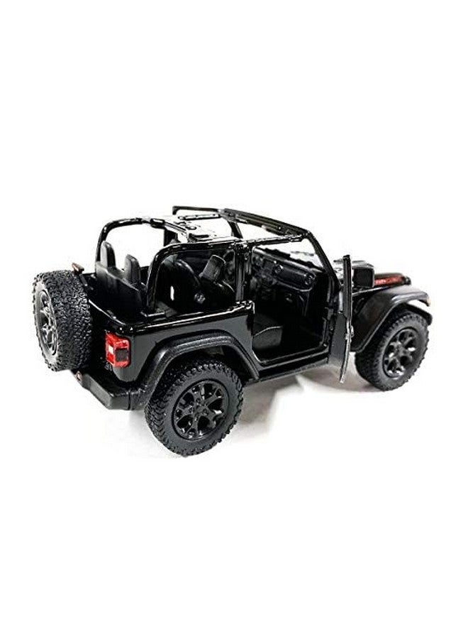 Kinsmart كي إن إس مارت - جيب رانجلر روبكون 4x4 على الطرق الوعرة 5 بوصة 1:34 نموذج مصغر مصنوع من المعدن للعبة سيارة مكشوفة سوداء - Image 2