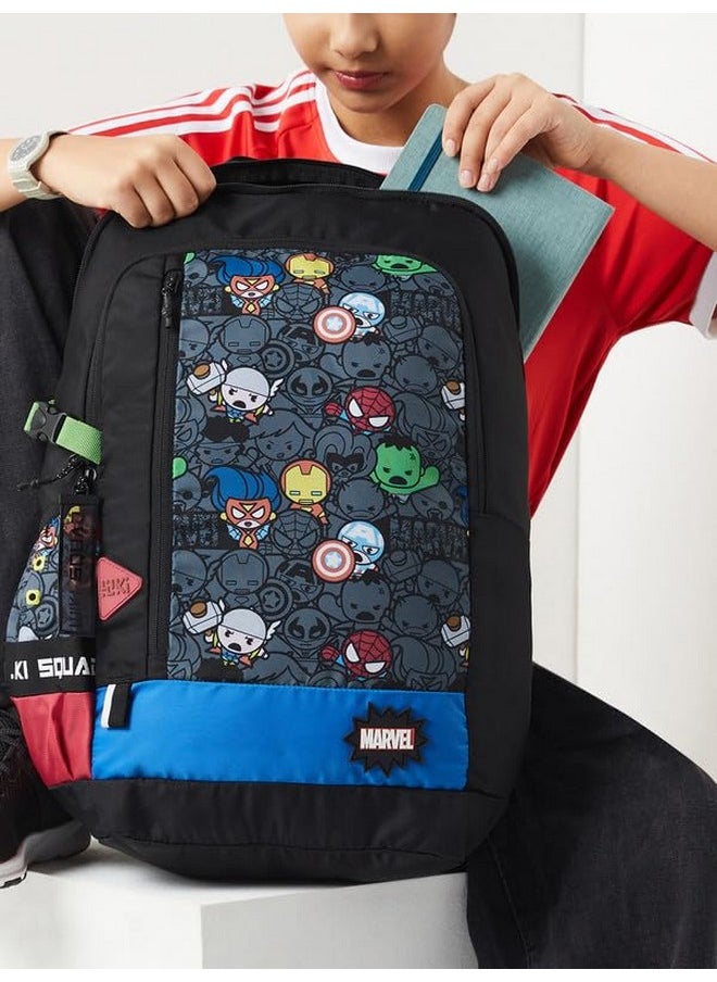 WILDCRAFT - Wildcraft Wiki Squad 1 Marvel School Backpack Kawai Black (13002) - Image 1