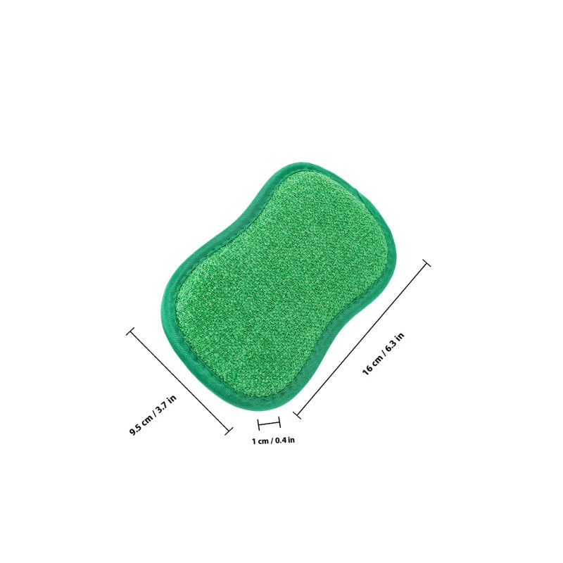 5pcs Dual Sided Microfiber Kitchen Scrub Sponges 2cm Thick Heavy Duty Eco Friendly Dishwashing Pads - Image 3