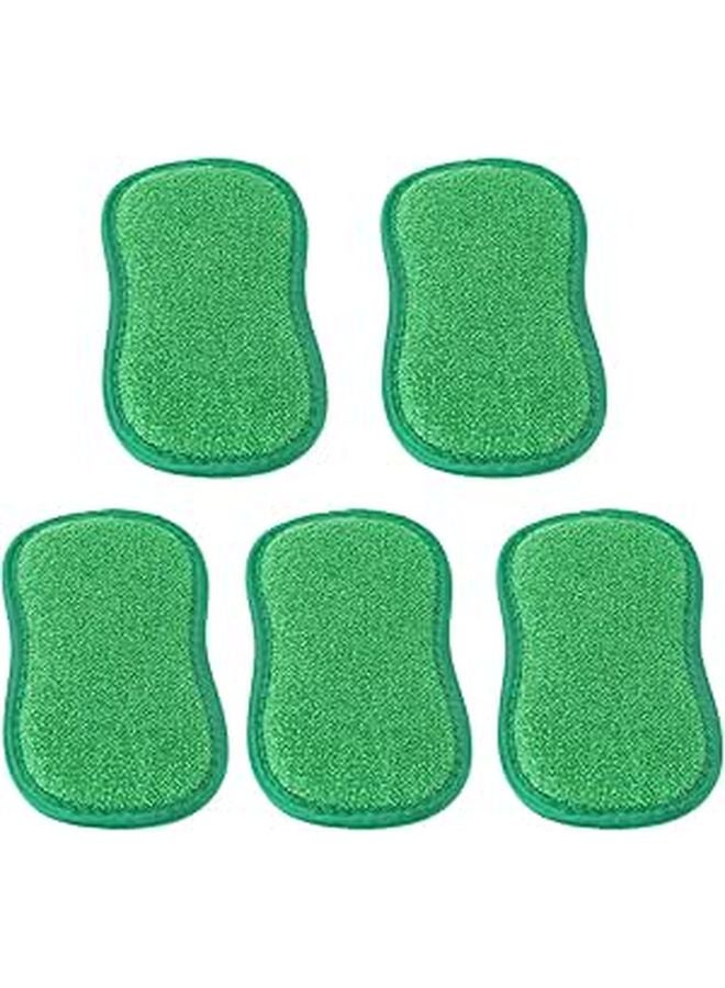 5pcs Dual Sided Microfiber Kitchen Scrub Sponges 2cm Thick Heavy Duty Eco Friendly Dishwashing Pads - Image 1