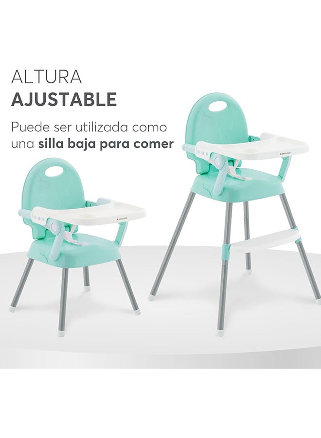 KIKKABOO كرسي طعام مرتفع SPOONY 3 في 1، كرسي مرتفع حتى 36 شهر، كرسي مرتفع قابل للتحويل، مقعد معزز، كرسي منخفض، صينية قابلة للإزالة، نعناع - Image 3