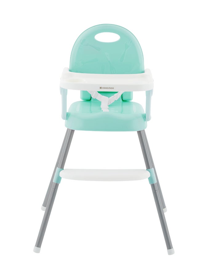 KIKKABOO كرسي طعام مرتفع SPOONY 3 في 1، كرسي مرتفع حتى 36 شهر، كرسي مرتفع قابل للتحويل، مقعد معزز، كرسي منخفض، صينية قابلة للإزالة، نعناع - Image 1