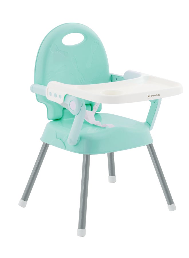 KIKKABOO كرسي طعام مرتفع SPOONY 3 في 1، كرسي مرتفع حتى 36 شهر، كرسي مرتفع قابل للتحويل، مقعد معزز، كرسي منخفض، صينية قابلة للإزالة، نعناع - Image 5