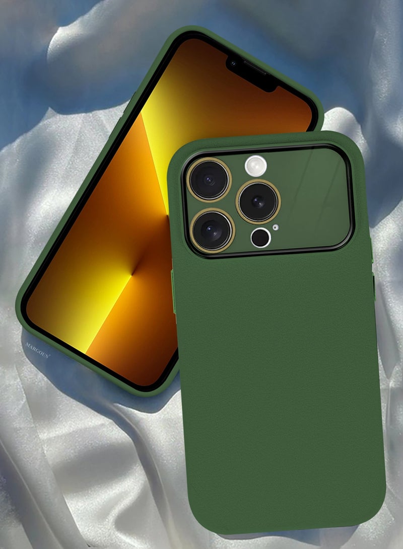 Hard Silicone Case Cover for Apple iPhone 13 pro - Cover with Camera Protection Bumper - Auto Focus Design - Dark Green - Image 4