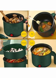 URINGO EU Plug Electric Hot Pot, 1-3 People Portable Mini Electric Fondue Pot, Multifunctional Non-Stick Electric Skillet Ramen Cooker For Stir Fry/Stew/Steam, Perfect For Ramen, Egg (with Steamer)  - Image 4