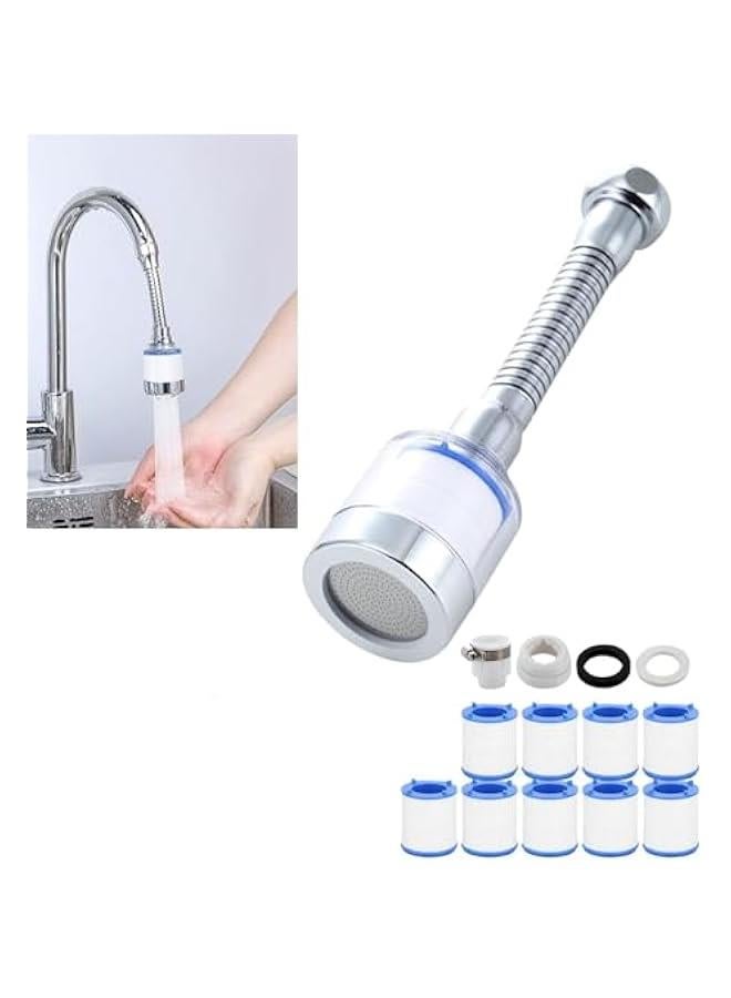 هوكور صنبور مياه الحوض، فلتر مياه الحوض، فلتر مياه حوض الحمام الدوار 360 درجة، فلتر مياه صنبور المطبخ - يزيل الكلور والفلورايد والمعادن الثقيلة والمياه العسرة للمطبخ والحمام المنزلي (ب) - Image 1