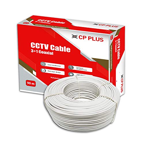CP PLUS 3+1 Coaxial Pure Copper CCTV Camera Cable (90 Meter) (White Color) - Image 1