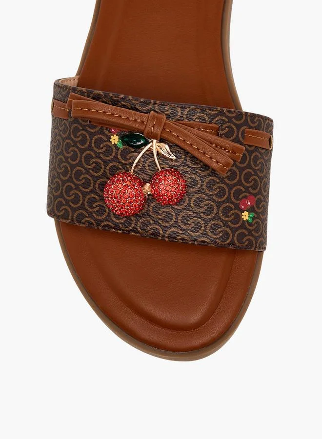 Celeste BROWN Women Monogram Print Flat Sandals for Women | Best Price UAE