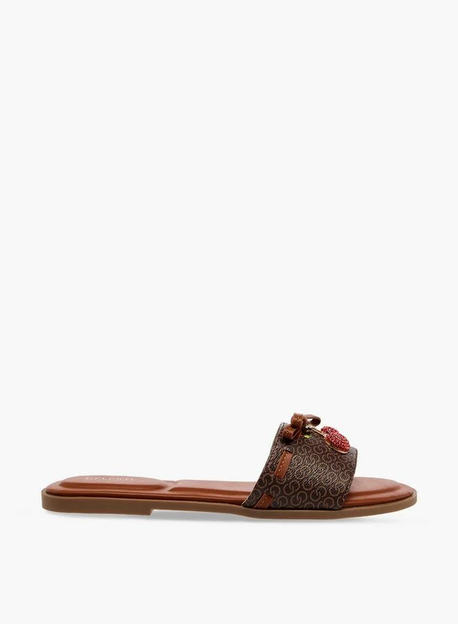 Celeste BROWN Women Monogram Print Flat Sandals for Women | Best Price UAE