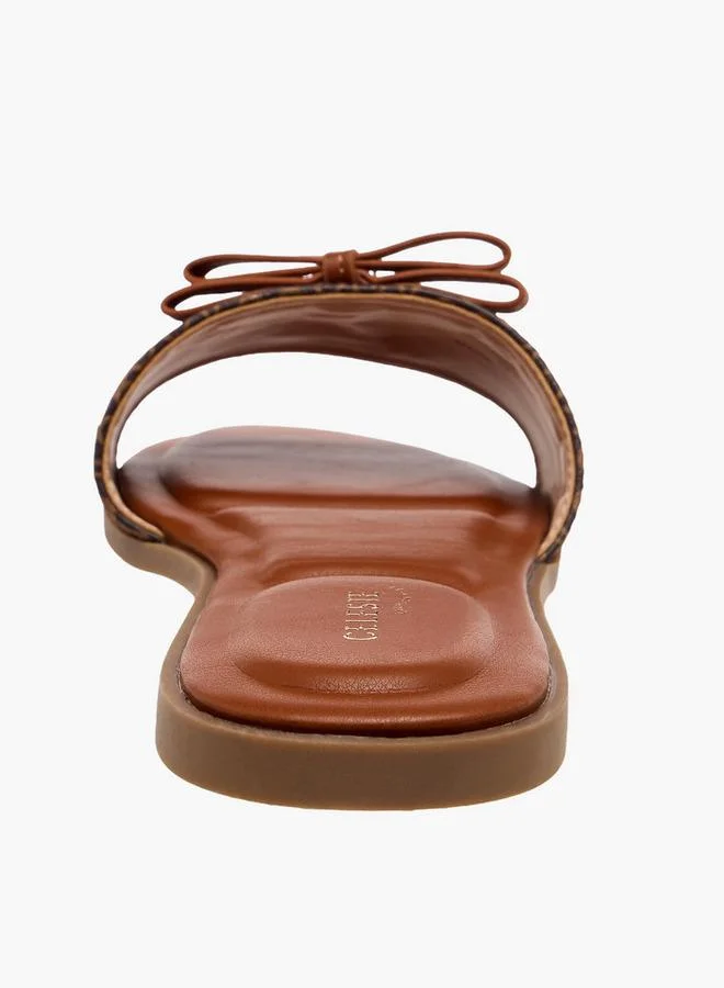 Celeste BROWN Women Monogram Print Flat Sandals for Women | Best Price UAE
