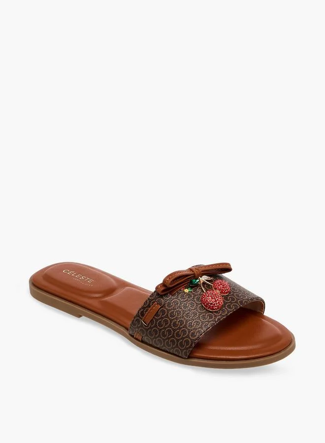 سيليست Women Monogram Print Flat Sandals