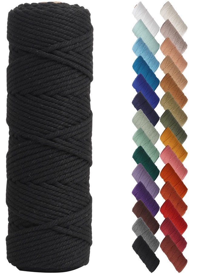 NOANTA Black Macrame Cord 3mm x 109yards, Colored Macrame Rope, Cotton Rope Macrame Yarn, Colorful Cotton Craft Cord for Wall Hanging, Plant Hangers, Crafts, Knitting - Image 1