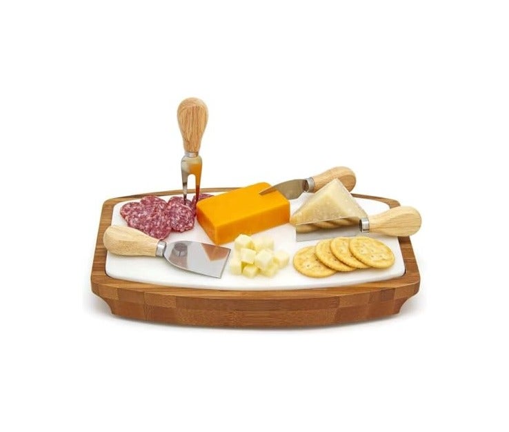 4 Piece Cheese Knife Set with Bamboo Wood Handles and Stainless Steel Blades for Cutting and Serving Cheese with Elegance and High Quality for Events and Hospitality - Image 5