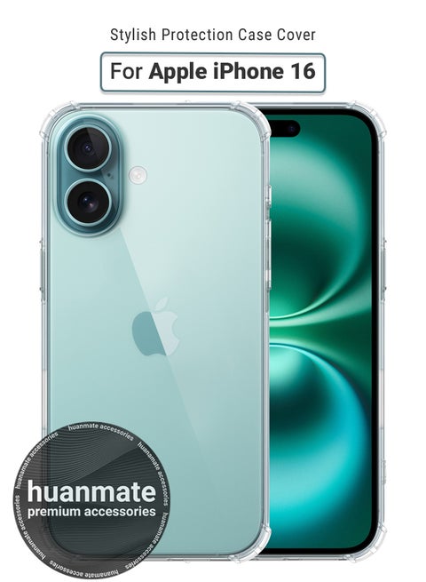 Apple iPhone 16 Shock Proof Case Cover - Ultra Clear, Durable & Accurate Cut-outs - Scratch, Dust & Smudge Protection - Clear Silicon Back Cover for Apple iPhone 16