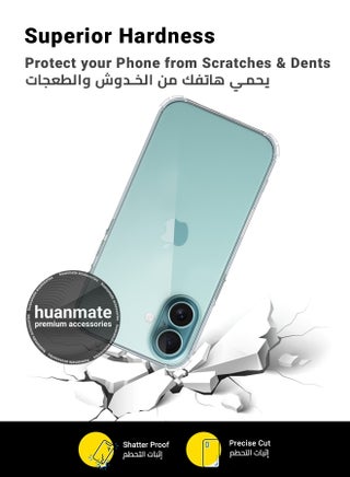حافظة لهاتف أبل آيفون 16 شفافة - مقاوم للصدمات ومتين وفتحات دقيقة - حماية من الخدوش والغبار والتلطيخ - غطاء خلفي من السيليكون الشفاف لهاتف أبل آيفون 16 - view 4