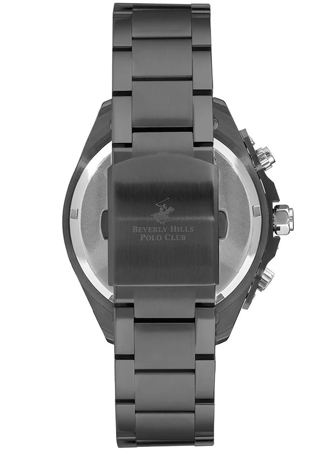 بيفرلي هيلز بولو كلوب BEVERLY HILLS POLO CLUB Men's Multi Function Rado Grey Vertical Pattern Dial Watch - BP3266X.060
