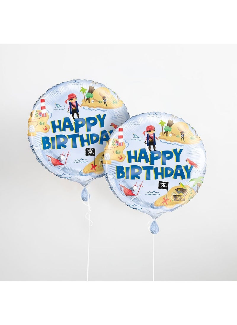 Unique Happy Birthday Pirate Round Balloon Foil 46 cm - Image 3
