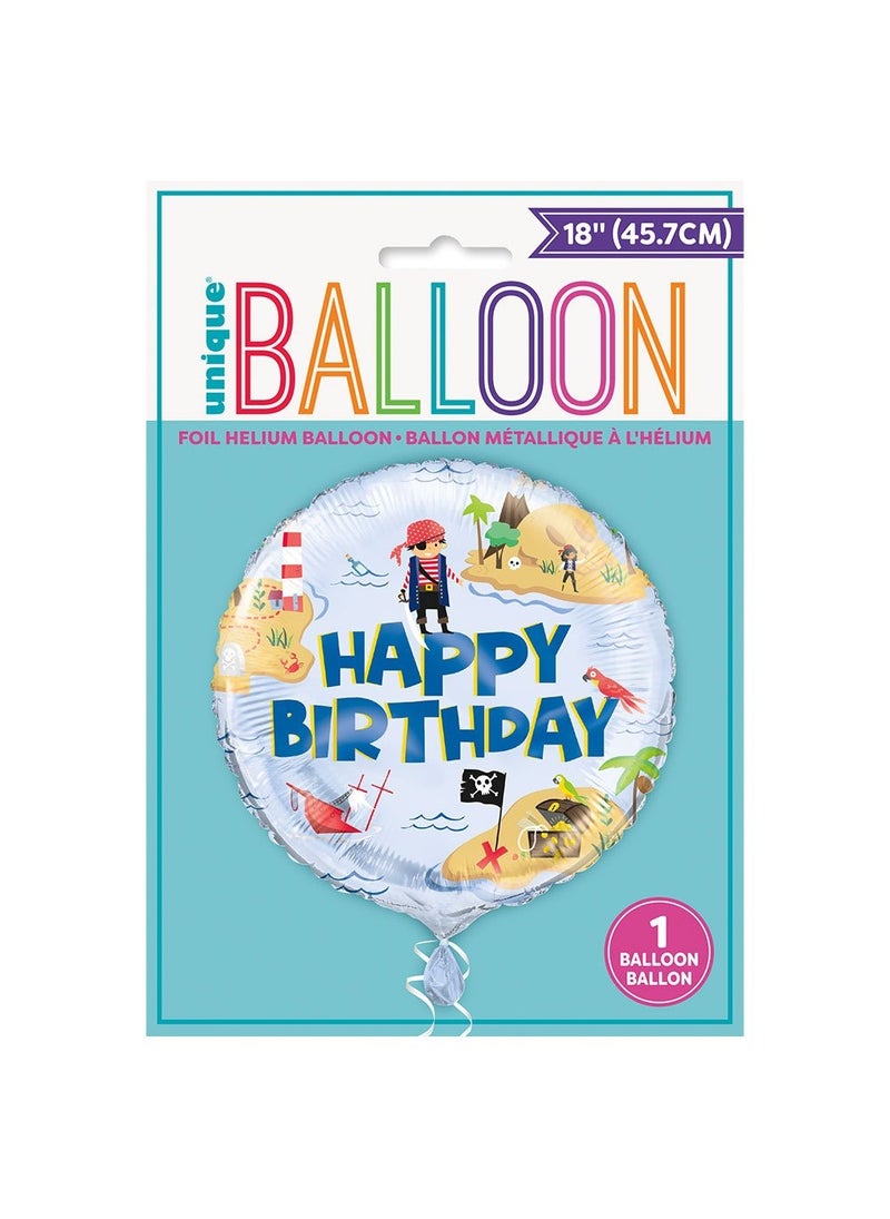 Unique Happy Birthday Pirate Round Balloon Foil 46 cm - Image 5