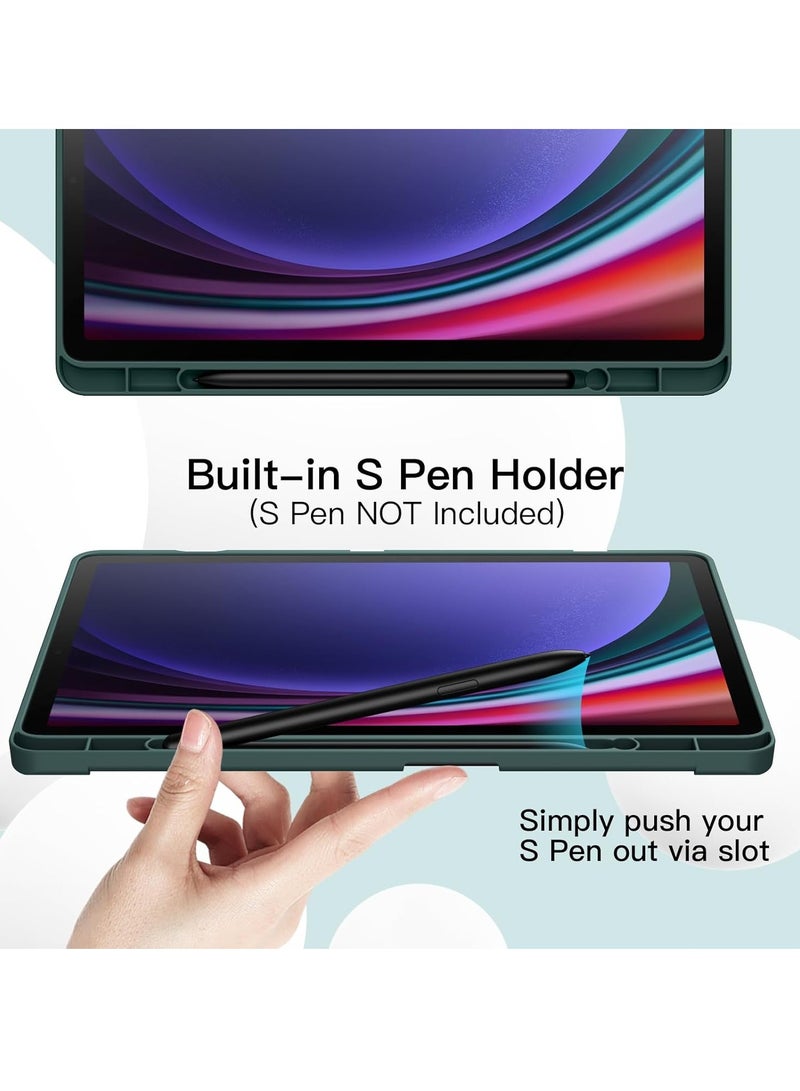 DUSALA Case for Samsung Galaxy Tab S9 11 Inch with S Pen Holder, Soft TPU Tri-Fold Stand Protective Tablet Cover, Support S Pen Charging, Auto Wake/Sleep - Image 3