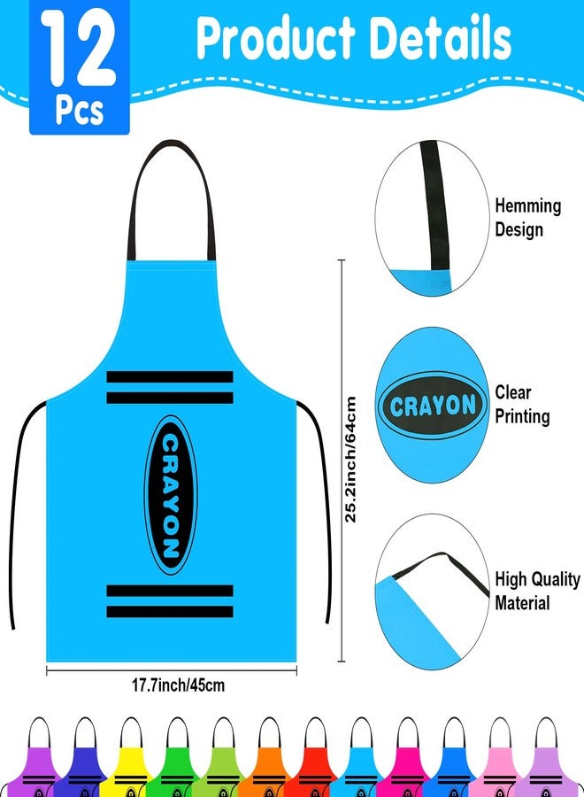 Bensbl Crayon Costume for Kids 12 Pcs Aprons and 12 Pcs Hats in 12 Bright Colors for Halloween Costume Party, Cosplay Event, School Play, Drama - Image 4