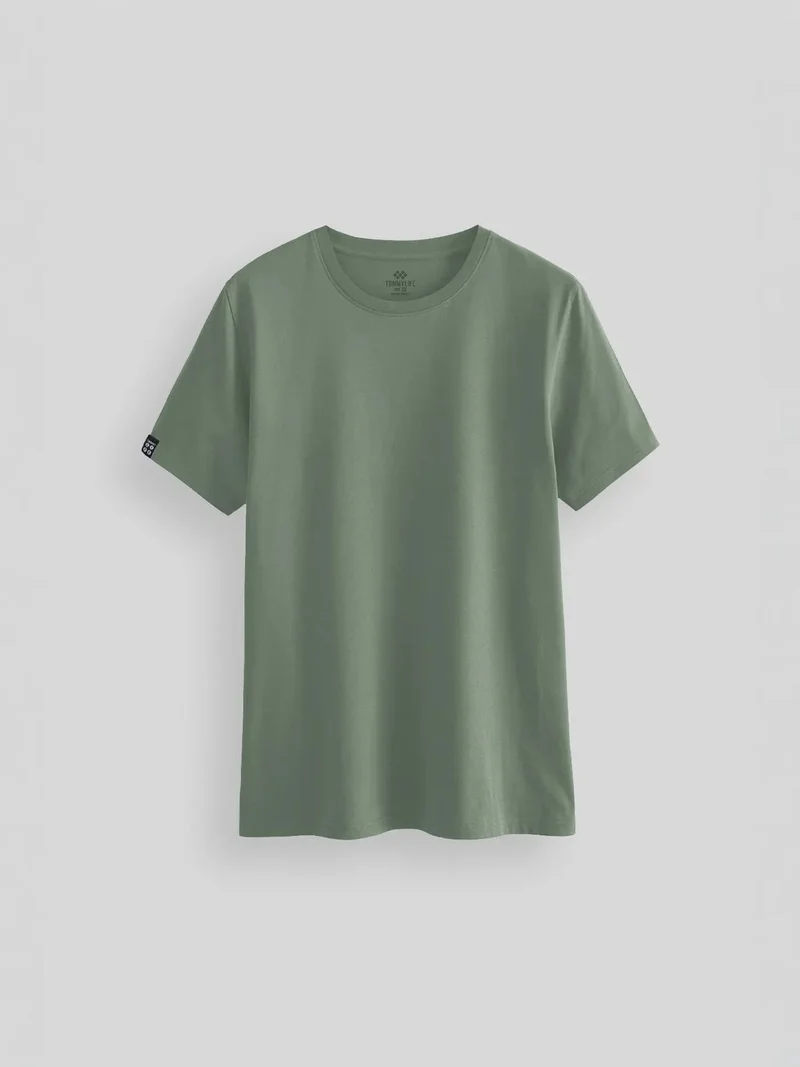 تومي لايف TOMMY Men's Cotton Elastane Crew Neck T-Shirt