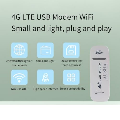 AUSHA 4G LTE Wireless WiFi USB Dongle Stick with All SIM Network Support | Plug & Play Data Card with up to 150Mbps Data Speed Hotspot Modem for Travel & Home - Image 2