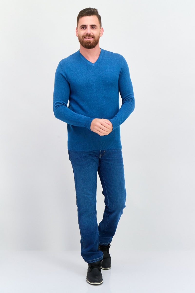 ESPRIT سويت شيرت رجالي بتصميم V عنق، أزرق - Image 4