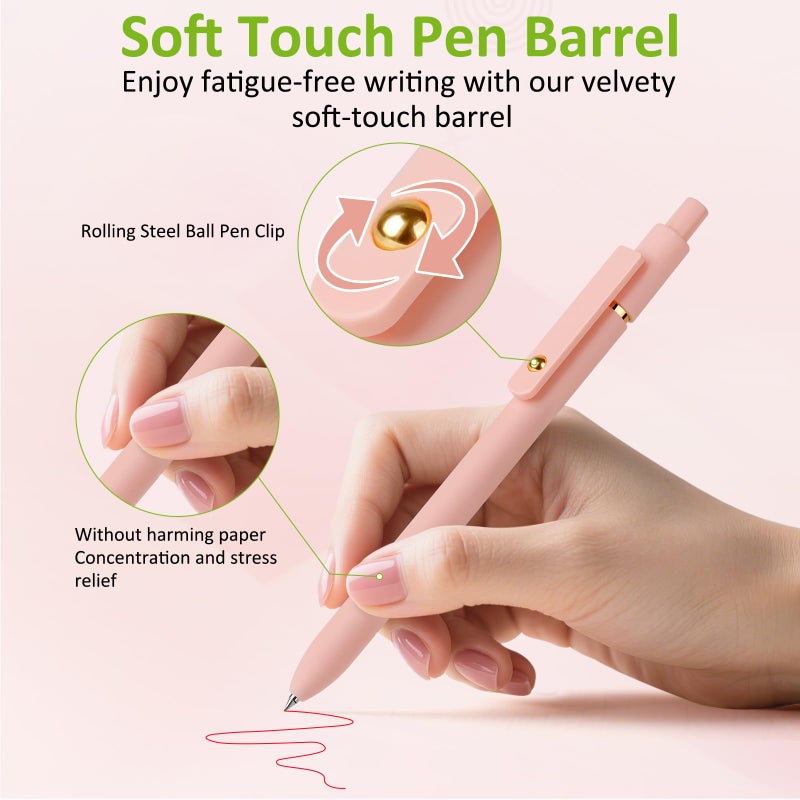FIOVER Colored Pens, 6 Pack Colorful Gel Pens, Quick-Dry 0.7mm Medium Point for Journaling, Note Taking, Doodling, Aesthetic Office School Supplies, Gifts for Women Men(Multiple Colors) - Image 3