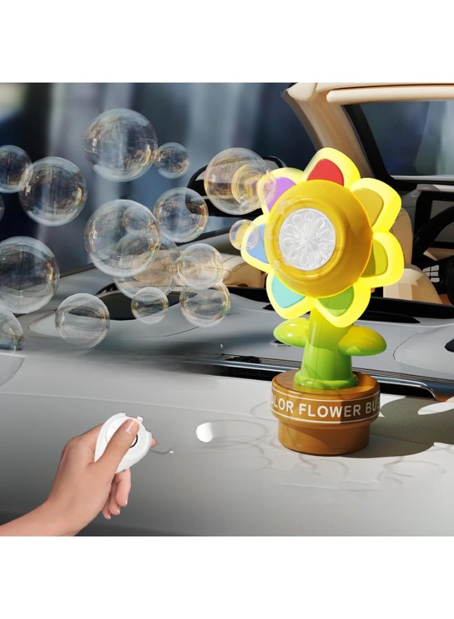 Sunflower Bubble Machine for Car – Dancing Bubble Maker with Remote, Lights & 10 Extra Soap Packs – Fun Swing Bubble Machine for Parades, Road Trips & Parties  - Image 3