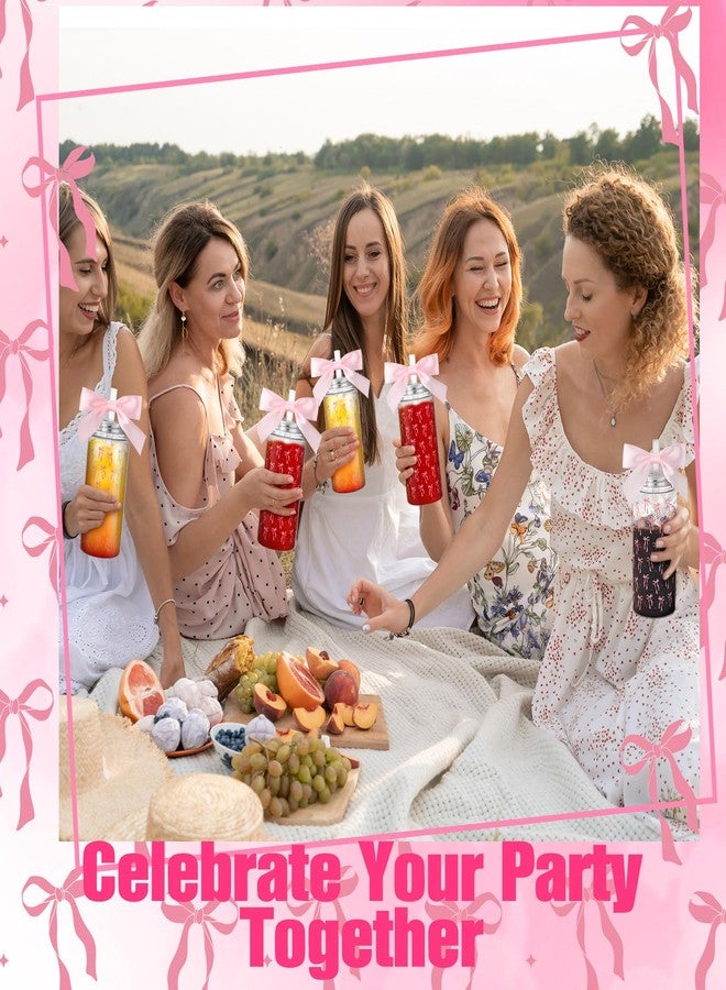 Singhoow 24 Pcs Pink Bow Plastic Cups with Straw and Lid 14 oz Cute Disposable Cups Ribbon Bow Cups Coquette Coffee Cups Pink Reusable Cups for Birthday Bachelorette Wedding Shower Party Supplies - Image 5