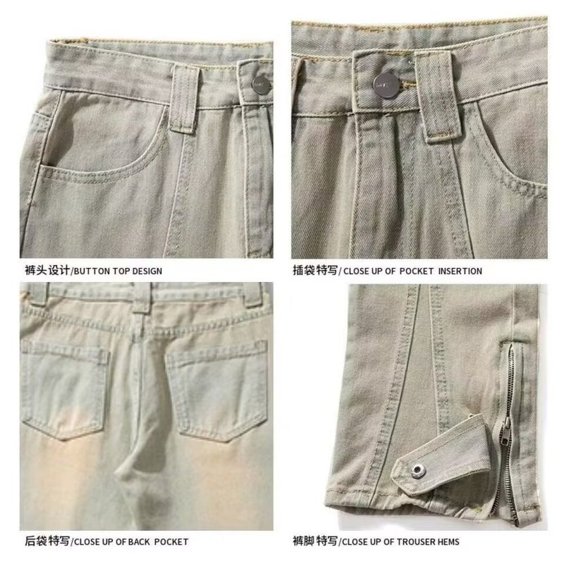 Unisex Classic Denim Jeans Loose Fit Daily Outdoor Wear