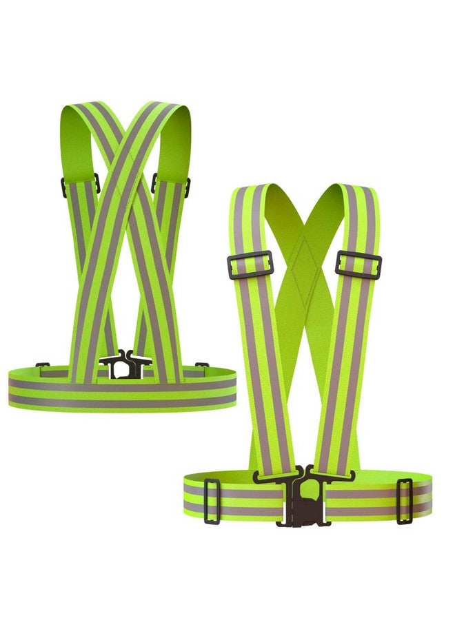 Apace Vision Reflective Vest (2 Pack) ; Lightweight, Adjustable & Elastic ; Safety & High Visibility For Running, Jogging, Walking, Cycling ; Fits Over Outdoor Clothing Motorcycle Jacket, Running Gear;Shirt - Image 1