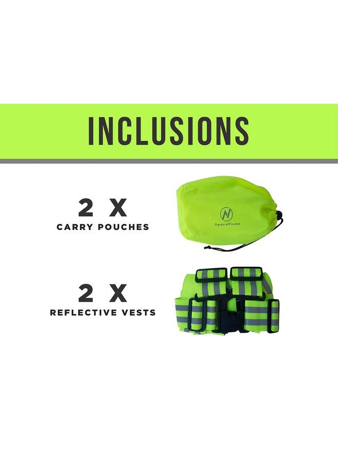 Apace Vision Reflective Vest (2 Pack) ; Lightweight, Adjustable & Elastic ; Safety & High Visibility For Running, Jogging, Walking, Cycling ; Fits Over Outdoor Clothing Motorcycle Jacket, Running Gear;Shirt - Image 3