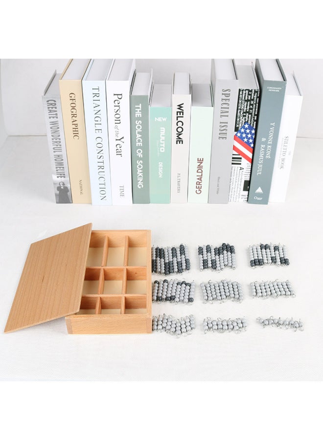 Montessori Montessori Math Teaching Aids Early Education Toys Colored Beaded Stick Children's Educational Training-Color:7mm Gray Beaded Sticks 90 (boxed 2 Bead Counting Cards)  - Image 5