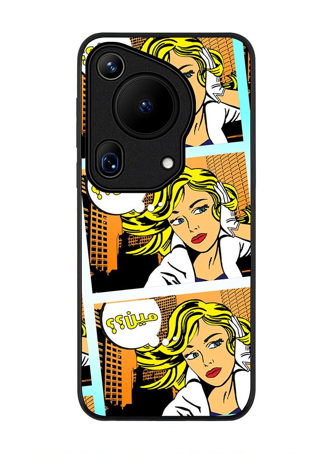 Stylizedd Rugged Black edge case for Huawei Pura 70 Ultra, Slim fit Soft Case Flexible Rubber Edges Anti Drop TPU Gel Thin Cover -  Meen (Comic Strip) - Image 1