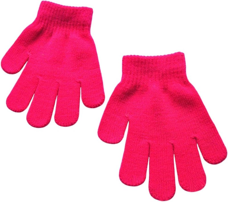 BaiX Little Kids Solid Winter Knitted Full Finger Gloves, 3-8 Years Old - Image 1