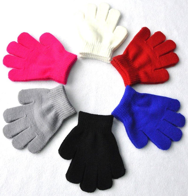 BaiX Little Kids Solid Winter Knitted Full Finger Gloves, 3-8 Years Old - Image 4