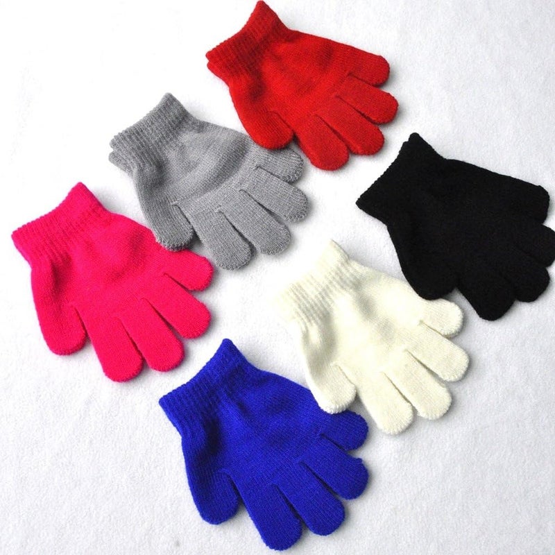 BaiX Little Kids Solid Winter Knitted Full Finger Gloves, 3-8 Years Old - Image 3