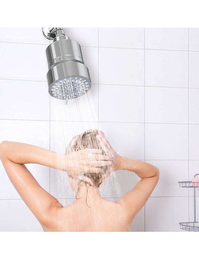 Filtered Shower Head 3 Modes High Pressure Shower Head with 15 Stage Hard Water Shower Filter Cartridge for Remove Chlorine and Harmful Substances for Hard Water - Image 3