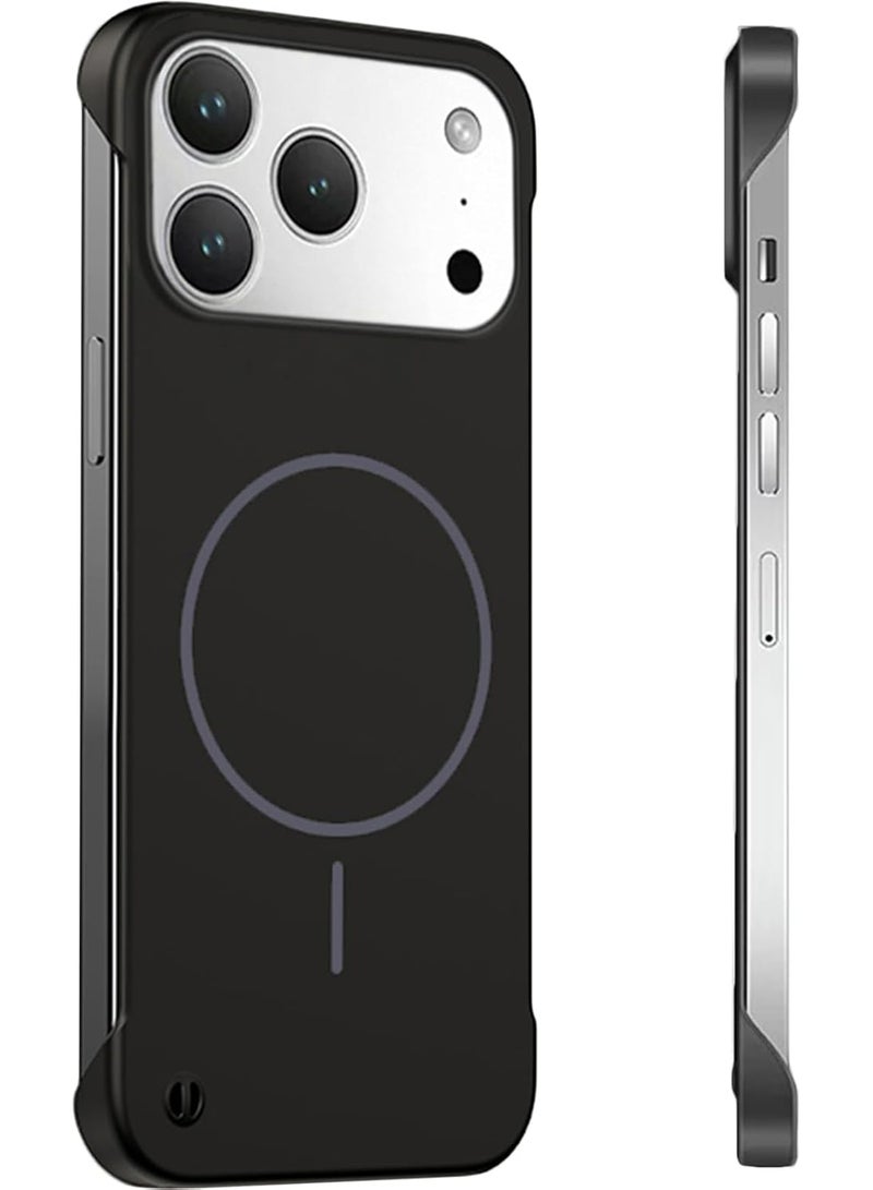 عام غلاف MagSafe لـ iPhone 17 Pro Max (ملمس المعدن العاري) 【مزود بمغناطيسات قوية مدمجة】 【تبديد حراري سريع】 غلاف واقي فائق النحافة بدون إطار لـ iPhone 17 Pro Max