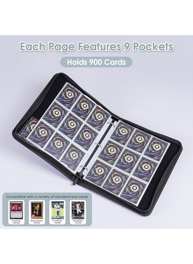 PROCUS ProCase 900 Pockets Card Binder with Clear Window for Trading Cards, 9 Double Sided Pockets Cards Colletction Album Holder with Removable Sleeves for MTG, TCG, Sports Cards, Football Cards -Purple - Image 2