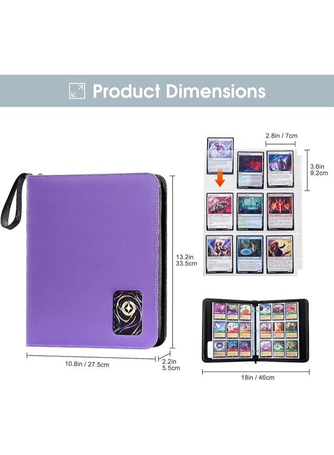 PROCUS ProCase 900 Pockets Card Binder with Clear Window for Trading Cards, 9 Double Sided Pockets Cards Colletction Album Holder with Removable Sleeves for MTG, TCG, Sports Cards, Football Cards -Purple - Image 5